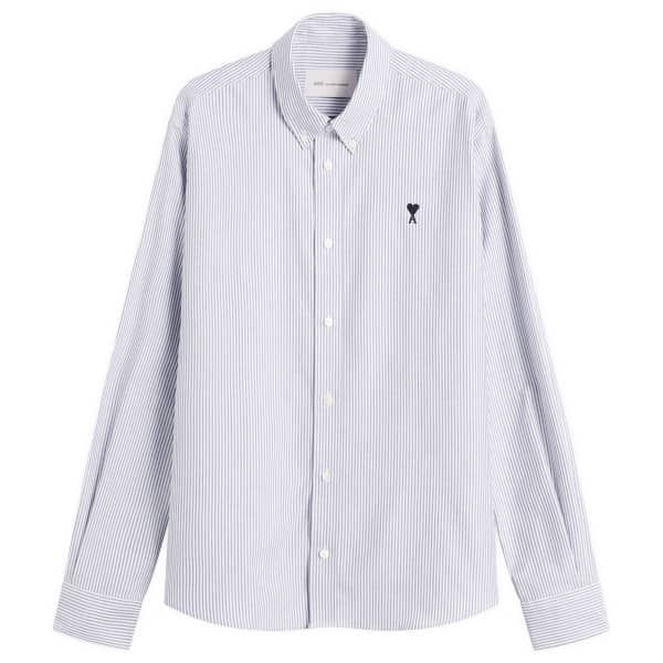 

Классическая рубашка ADC с контрастным рисунком Ami Paris, Noir / Blanc Naturel