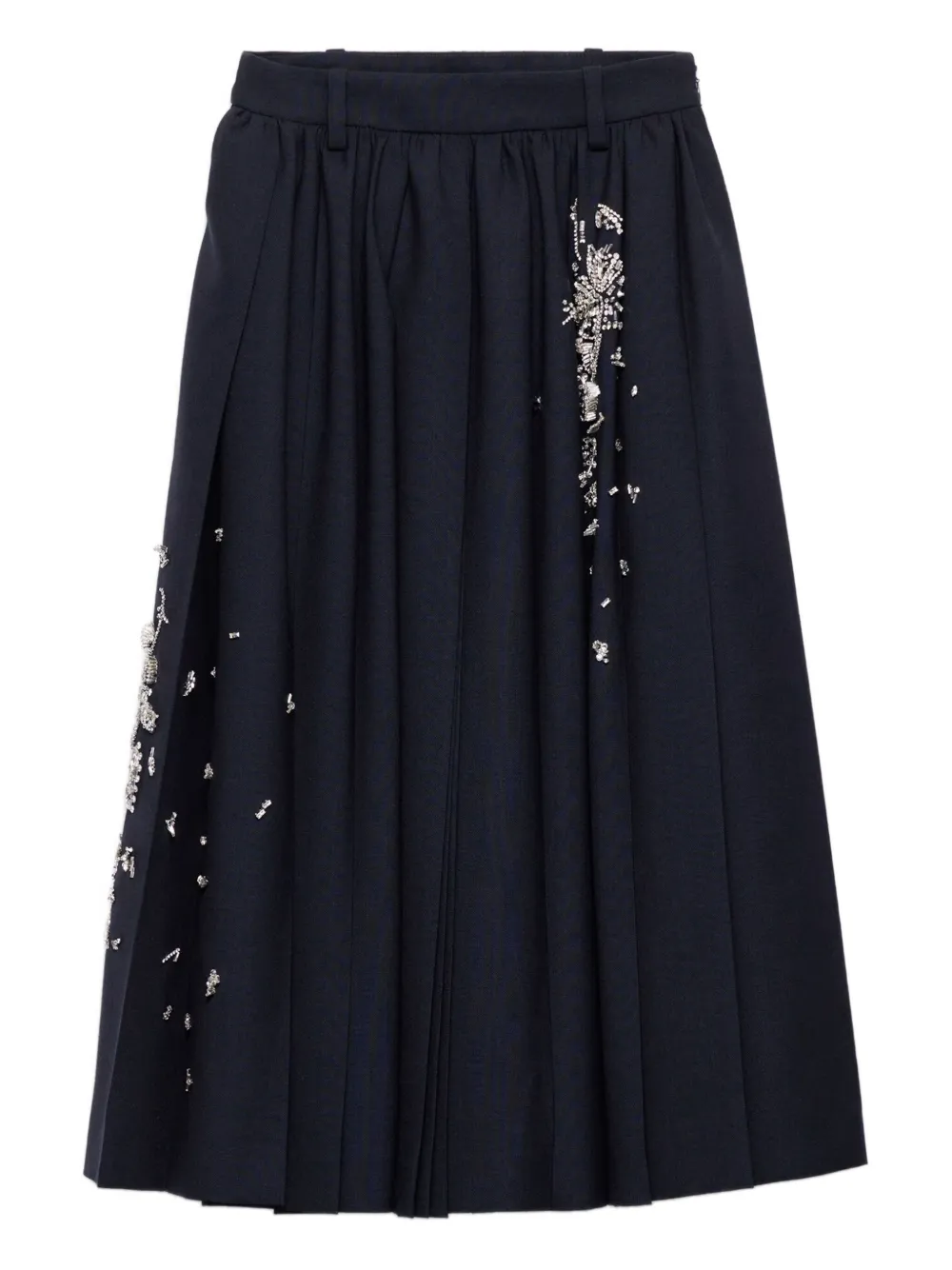 

Декорированная юбка с плиссировкой Prada, синий