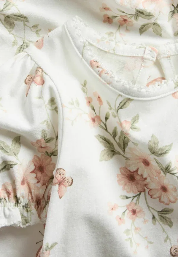 Боди Newbie Butterfly floral bodysuit, цвет нежно-белый — фото 4