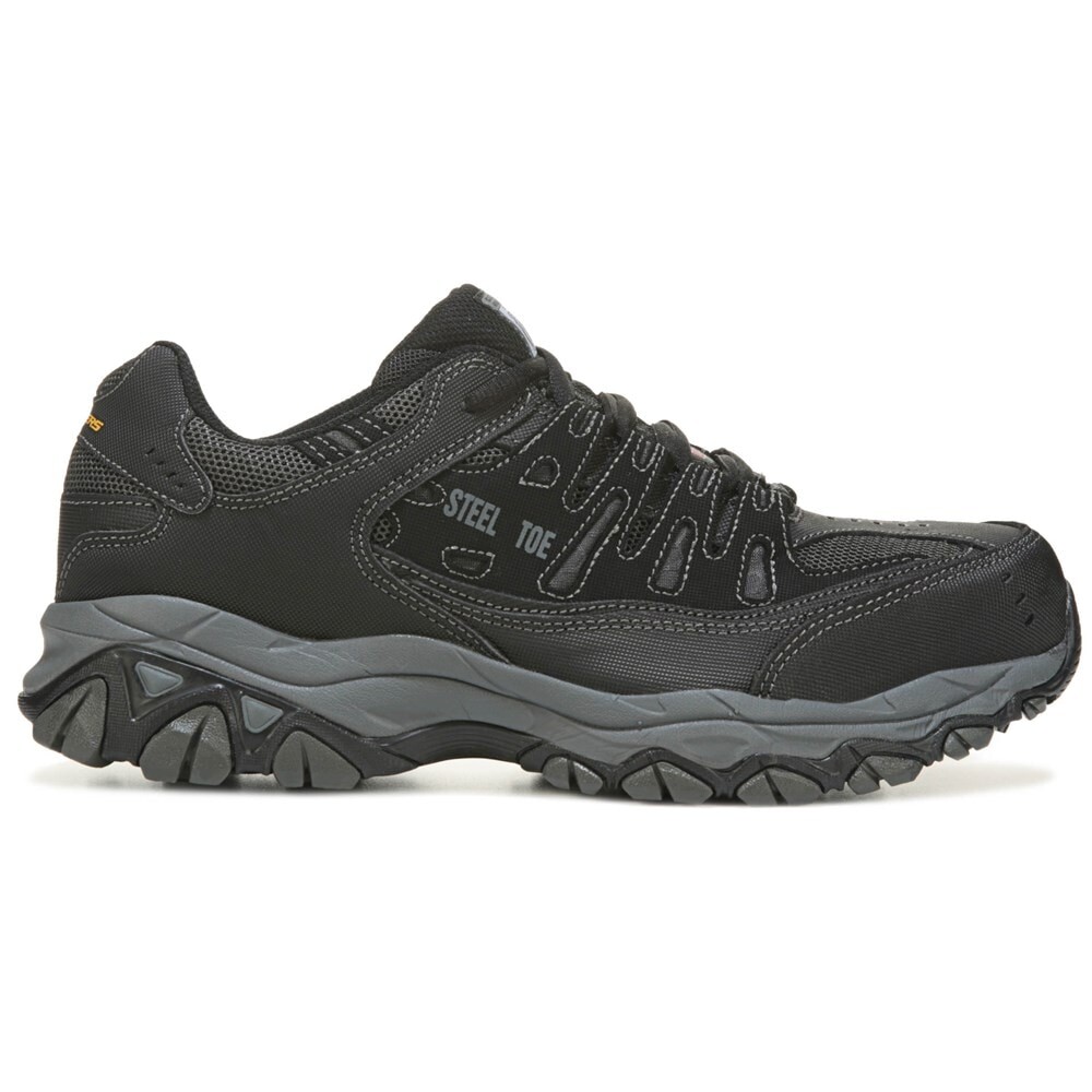Мужские рабочие ботинки Cankton со стальным носком среднего/широкого размера Skechers Work, черный — фото 2