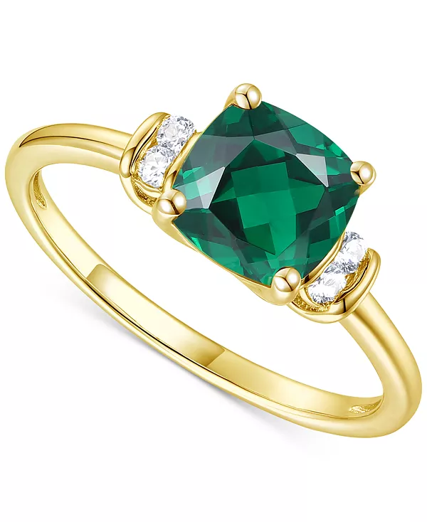 

Аметист (1-1/3 карата tw) и выращенный в лаборатории белый сапфир (1/10 карата tw) в покрытом 14-каратным золотом стерлинговом серебре (также с другими драгоценными камнями) Macy'S, emerald