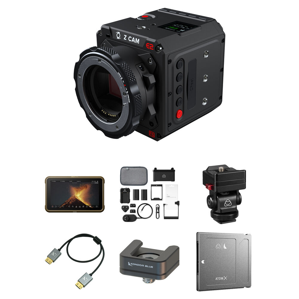

Комплект камеры Z CAM E2-F6 с Atomos Ninja V+, блоком питания, креплением для монитора, кабелем HDMI и холодным башмаком