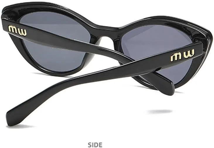 

Модные женские солнцезащитные очки «кошачий глаз» с черным леопардовым принтом, маленькая оправа, защита от УФ-излучения UV400, очки с надписями для девочек HYYZZC, A