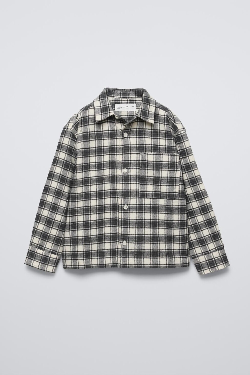 

Фланелевая рубашка в клетку ZARA, черный