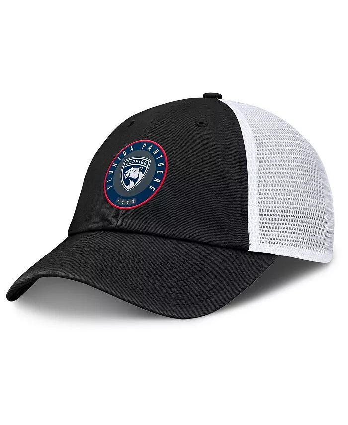 

Мужская черно-белая регулируемая кепка Florida Panthers Averie Trucker Fanatics