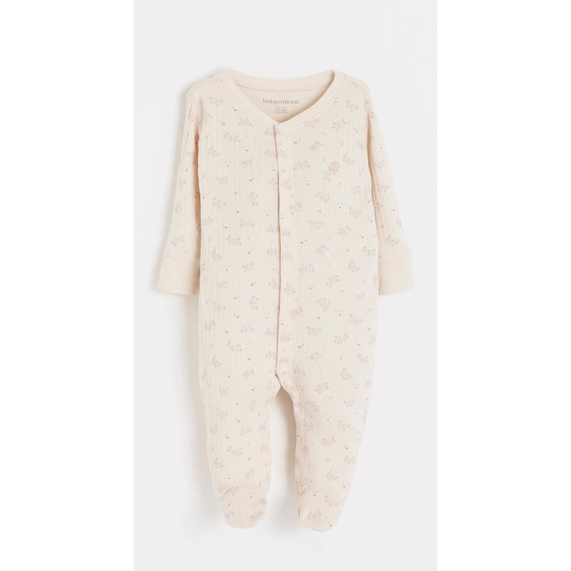 

Magic Wings Front-nap Footie Babycottons, full-print