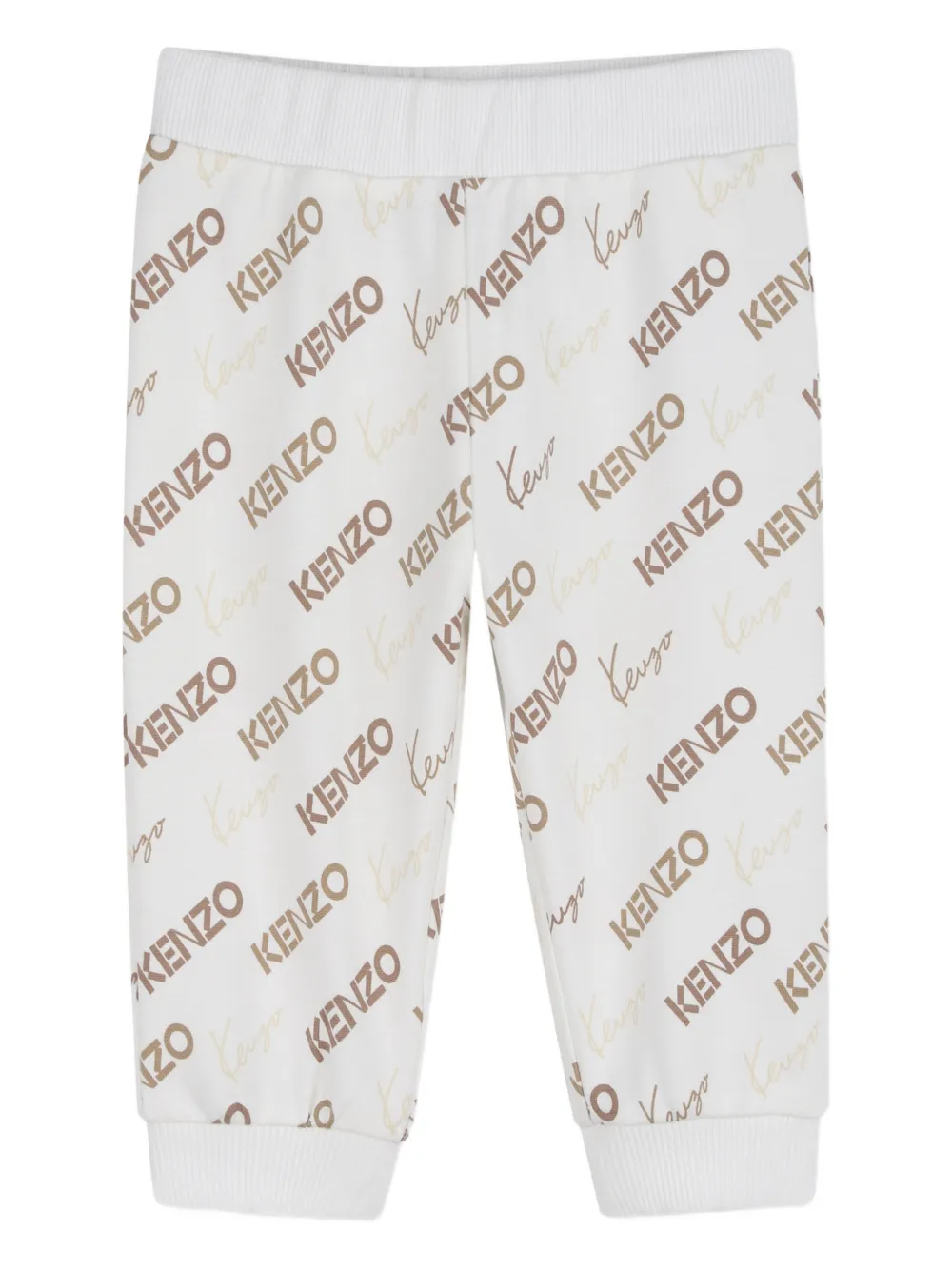 Спортивный костюм с логотипом Kenzo Kids, бежевый — фото 4