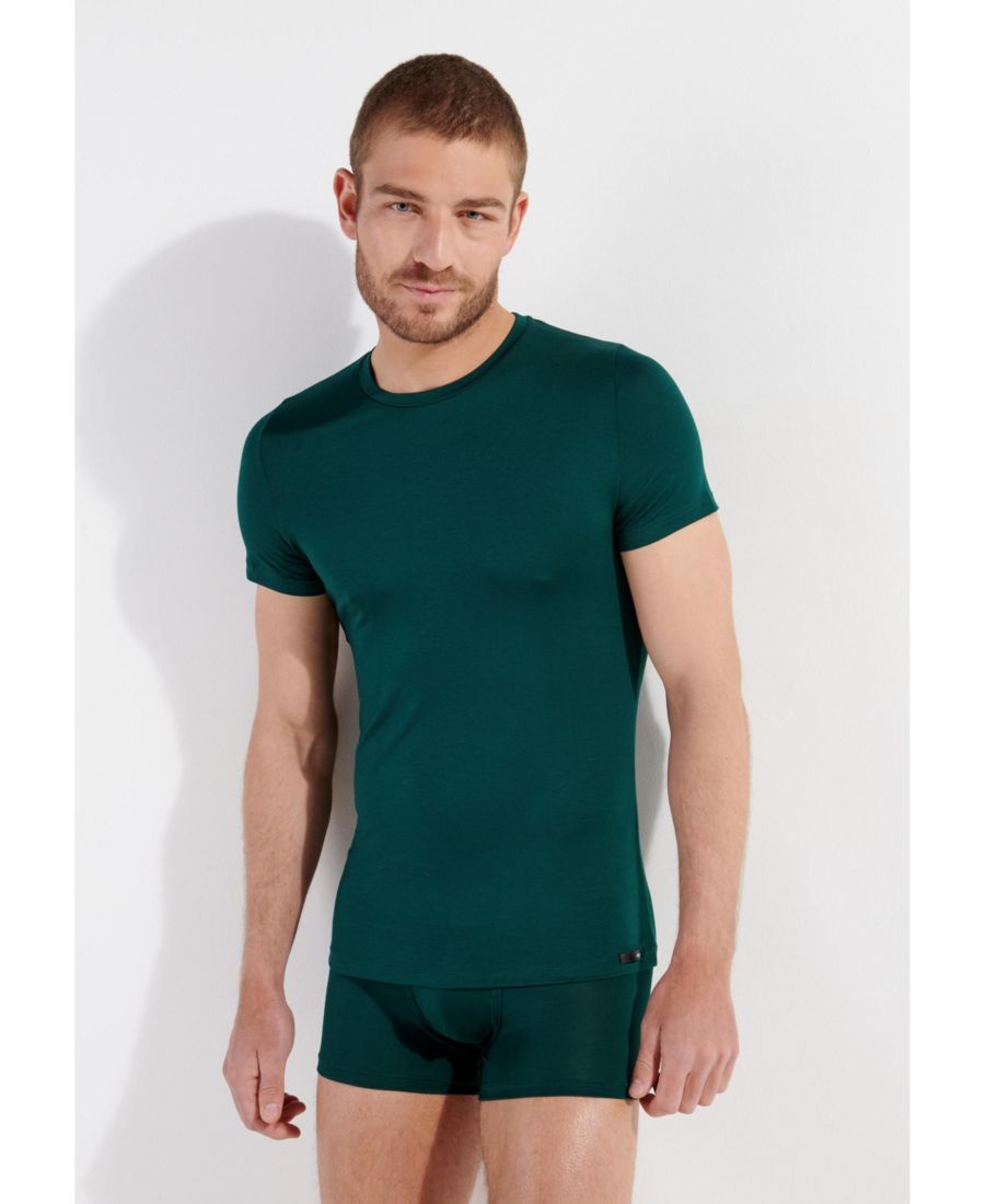 

Мужская футболка с круглым вырезом HOM USA, Dark green, Зеленый, Мужская футболка с круглым вырезом HOM USA, Dark green