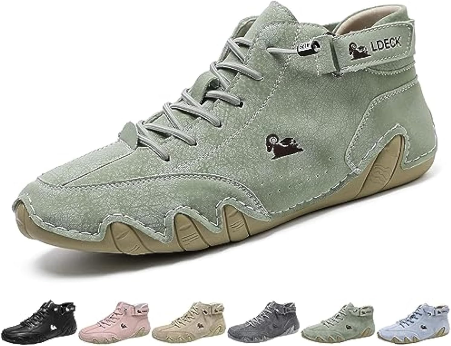 

Воднонепромокаемые легкие кроссовки Explorer для походов, кемпинга и вождения, высокие чукка-бутсы с противоскользящей подошвой, дышащие, для женщин и мужчин, итальянская ручная работа, спортивная обувь Boxpopla, зеленый