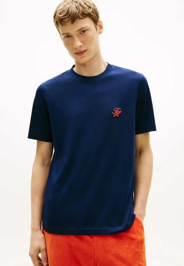 Футболка с монограммой script swimshop, базовая футболка Tommy Hilfiger, Carbon Navy