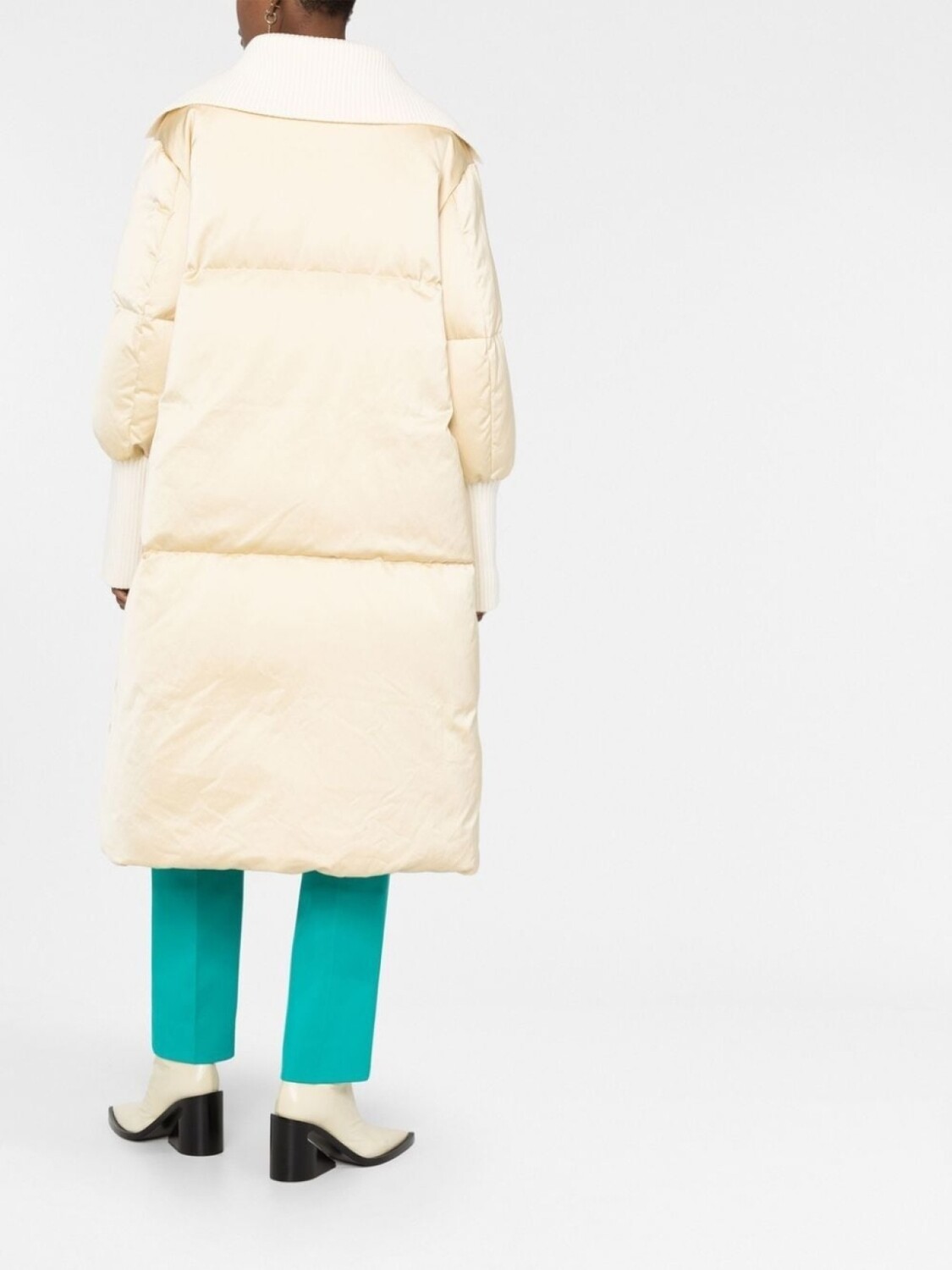 Jil Sander пуховик с контрастными вставками, нейтральный цвет — фото 4