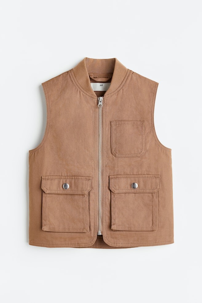 

Холщовый жилет H&M, бежевый