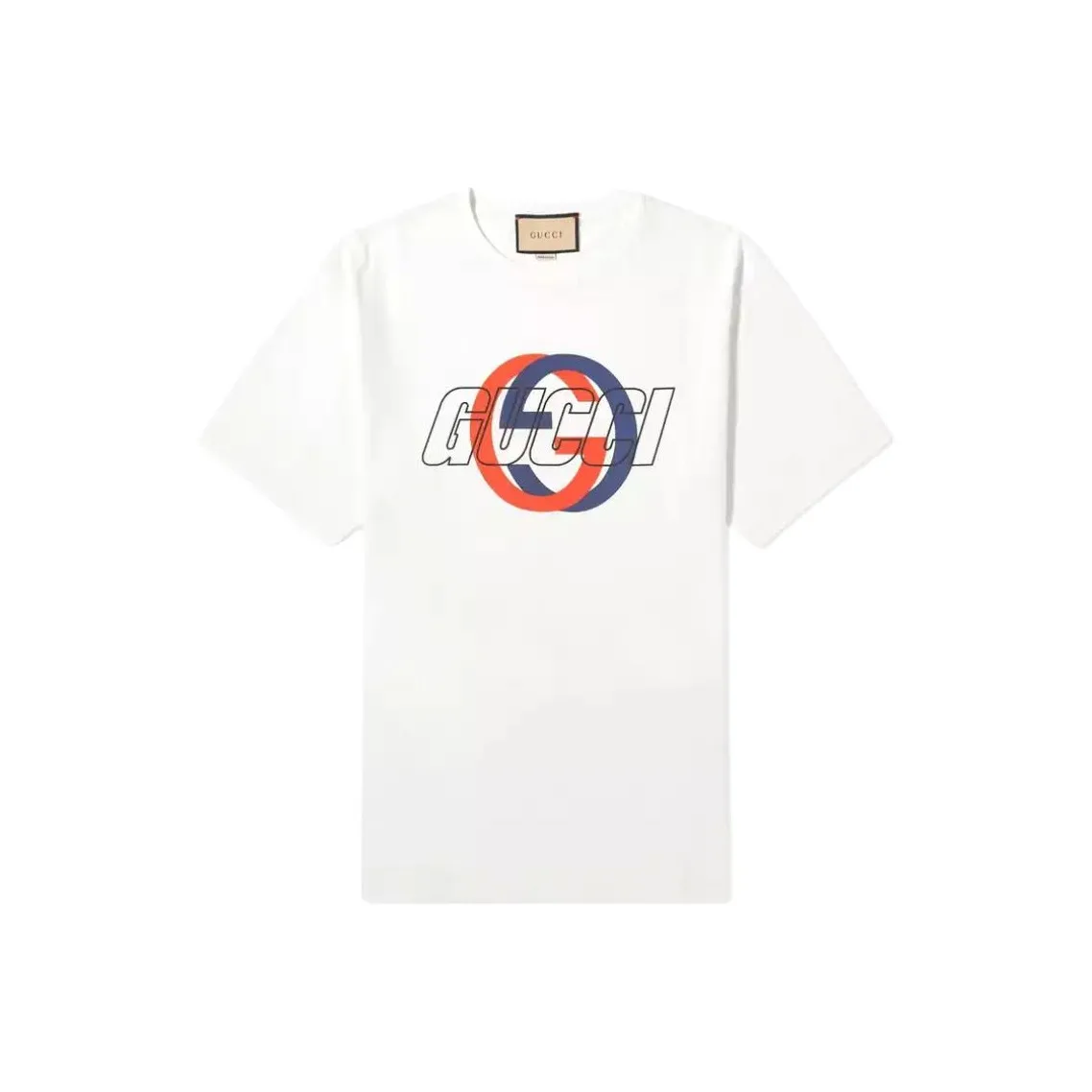 Футболка Gucci Interlocking G Printed Cotton, экрю