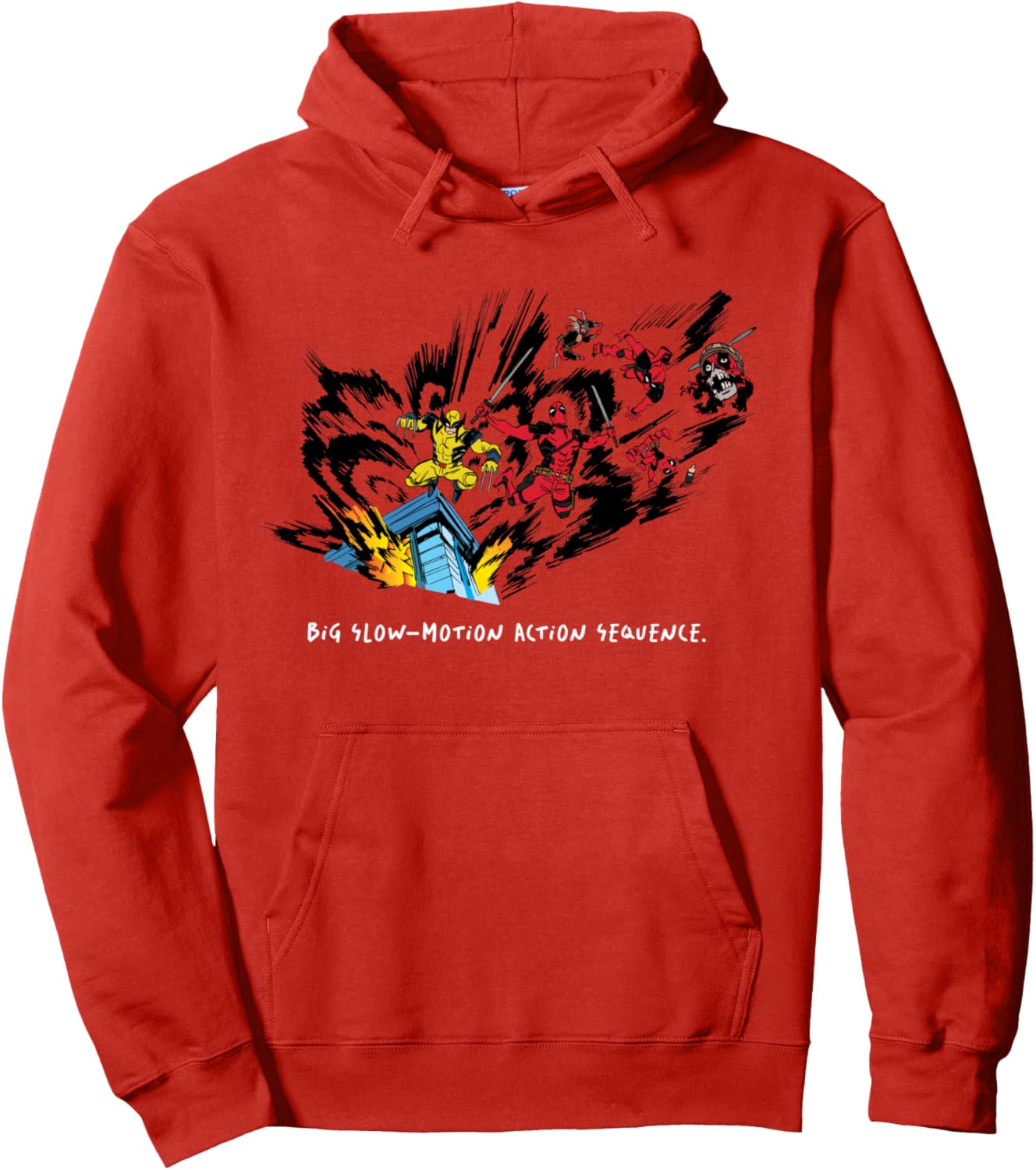 

Толстовка Marvel Deadpool & Wolverine с изображением замедленной съемки, синяя