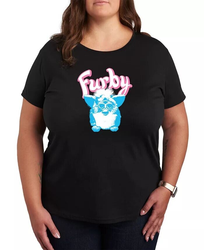 

Модная футболка с рисунком Furby больших размеров Hybrid Apparel, черный