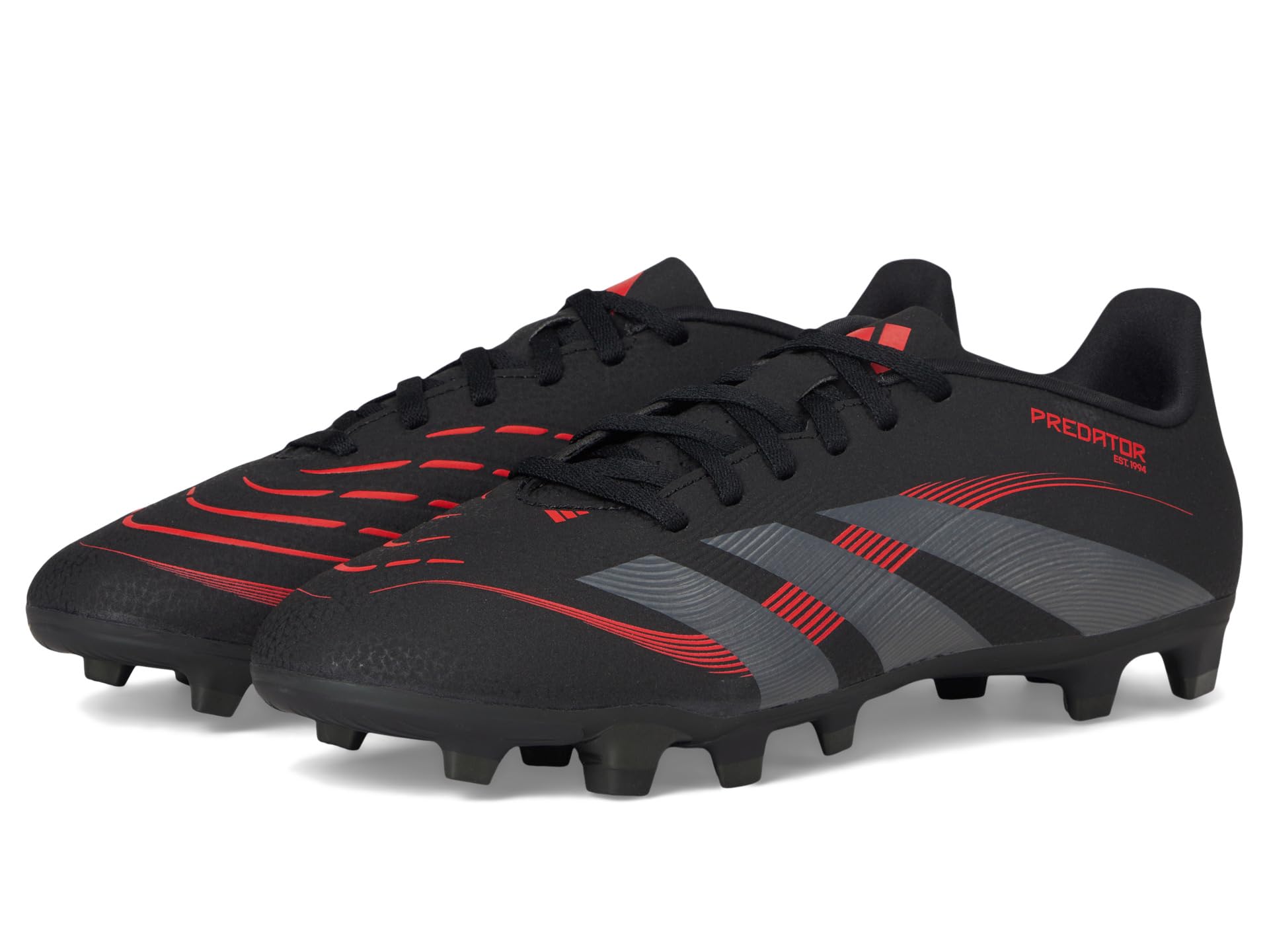 Кроссовки Unisex adidas Predator Club Firm Ground/Multi Ground Soccer Cleats, цвет Black/Grey/Lucid Red