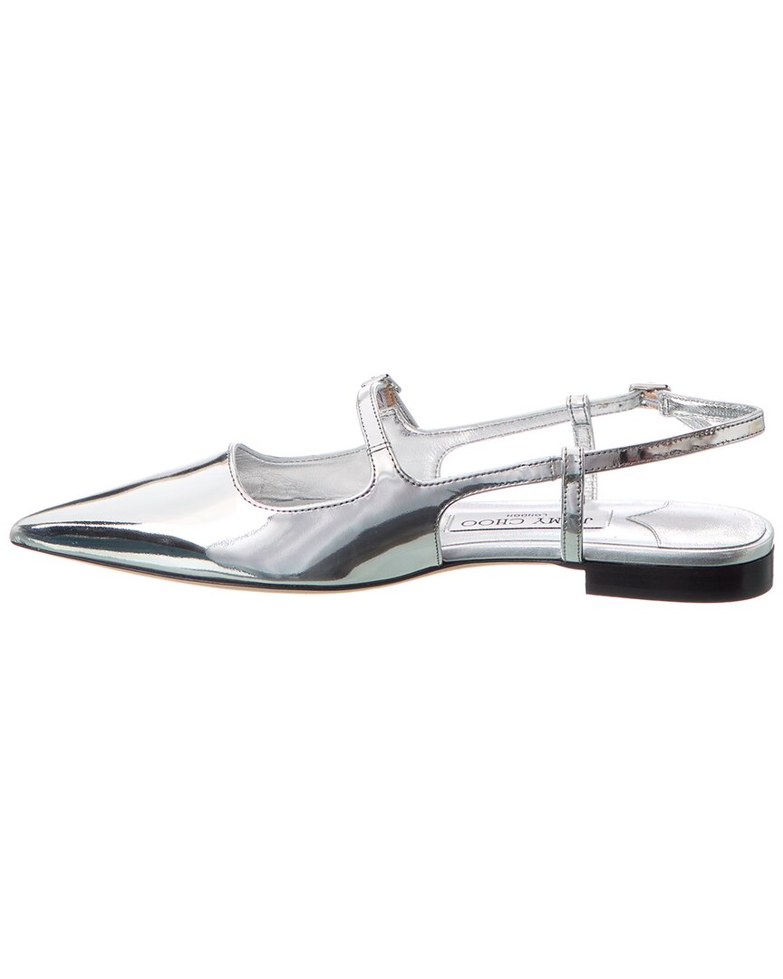 Jimmy Choo Didi Кожаные Плоские Туфли-лодочки, серебряный — фото 2