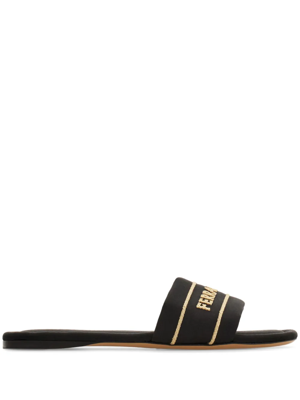 Шлепанцы с логотипом Ferragamo, черный