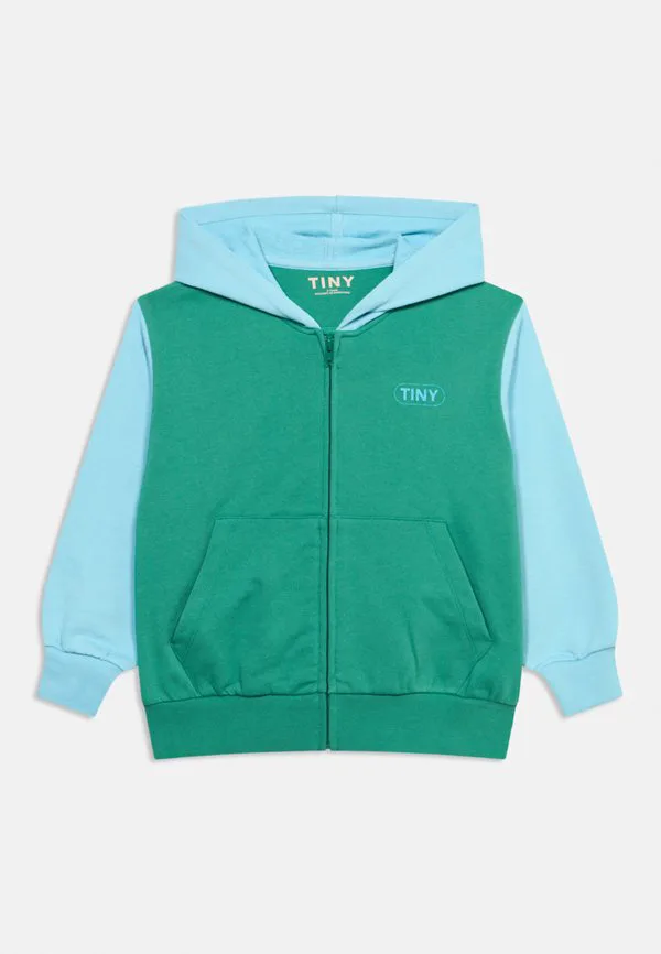 Худи унисекс на молнии с цветовыми блоками Tinycottons, Dark Emerald — фото 3