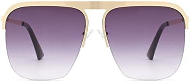 

Солнцезащитные очки квадратной формы для женщин и мужчин, большие солнцезащитные очки, модные очки для путешествий и пляжа, очки с защитой от УФ-излучения UV400 MTZJH, Gold Grey