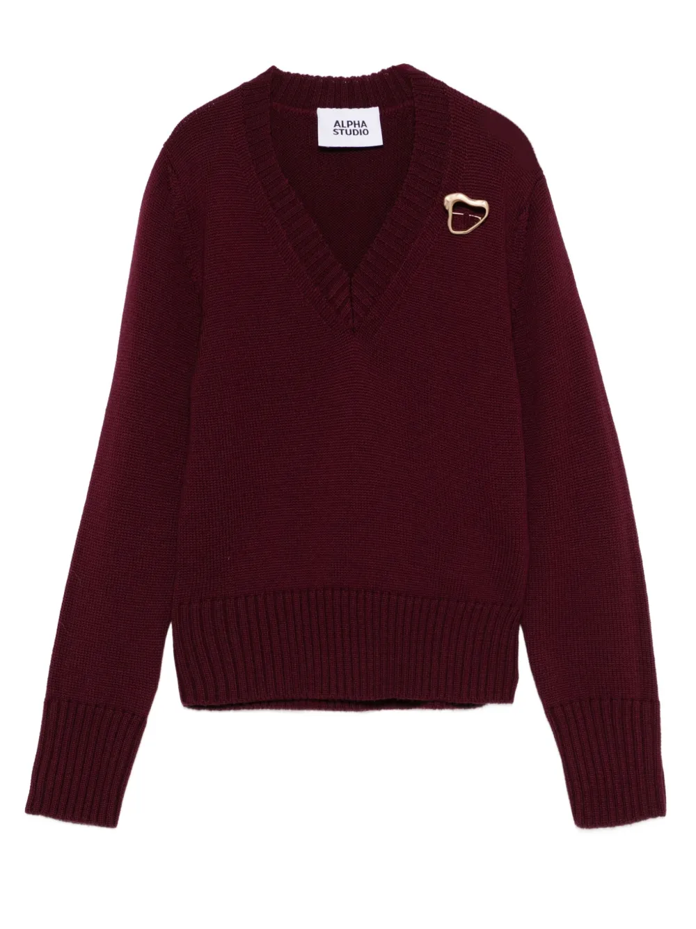 

Декорированный свитер с V-образным вырезом ALPHA STUDIO, красный