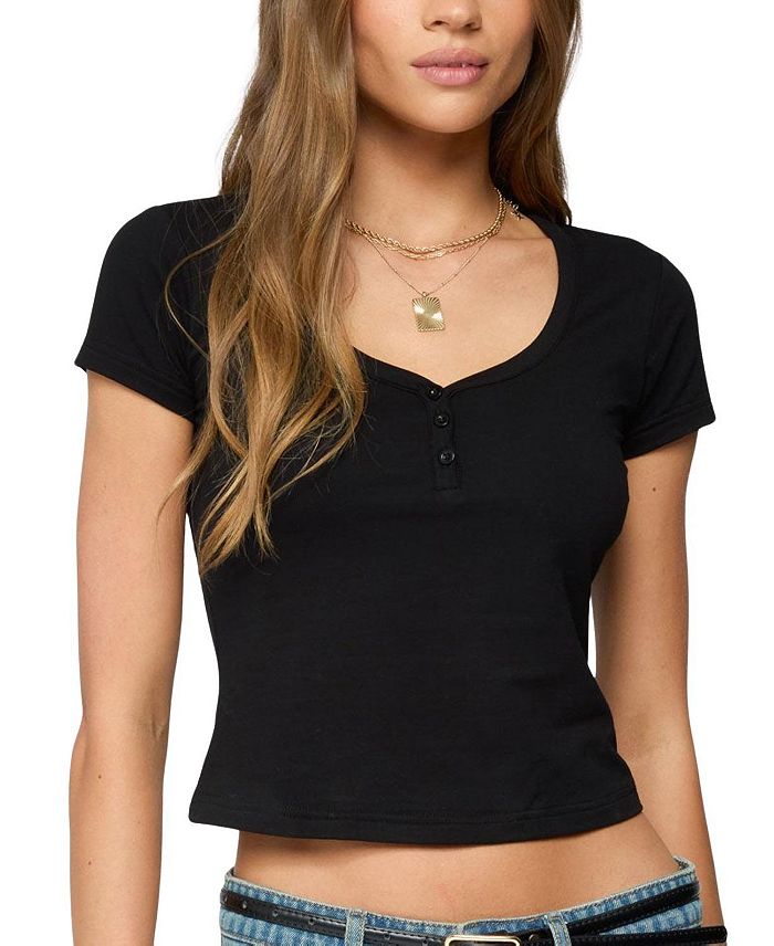 

Футболка Katerina Henley Edikted, черный