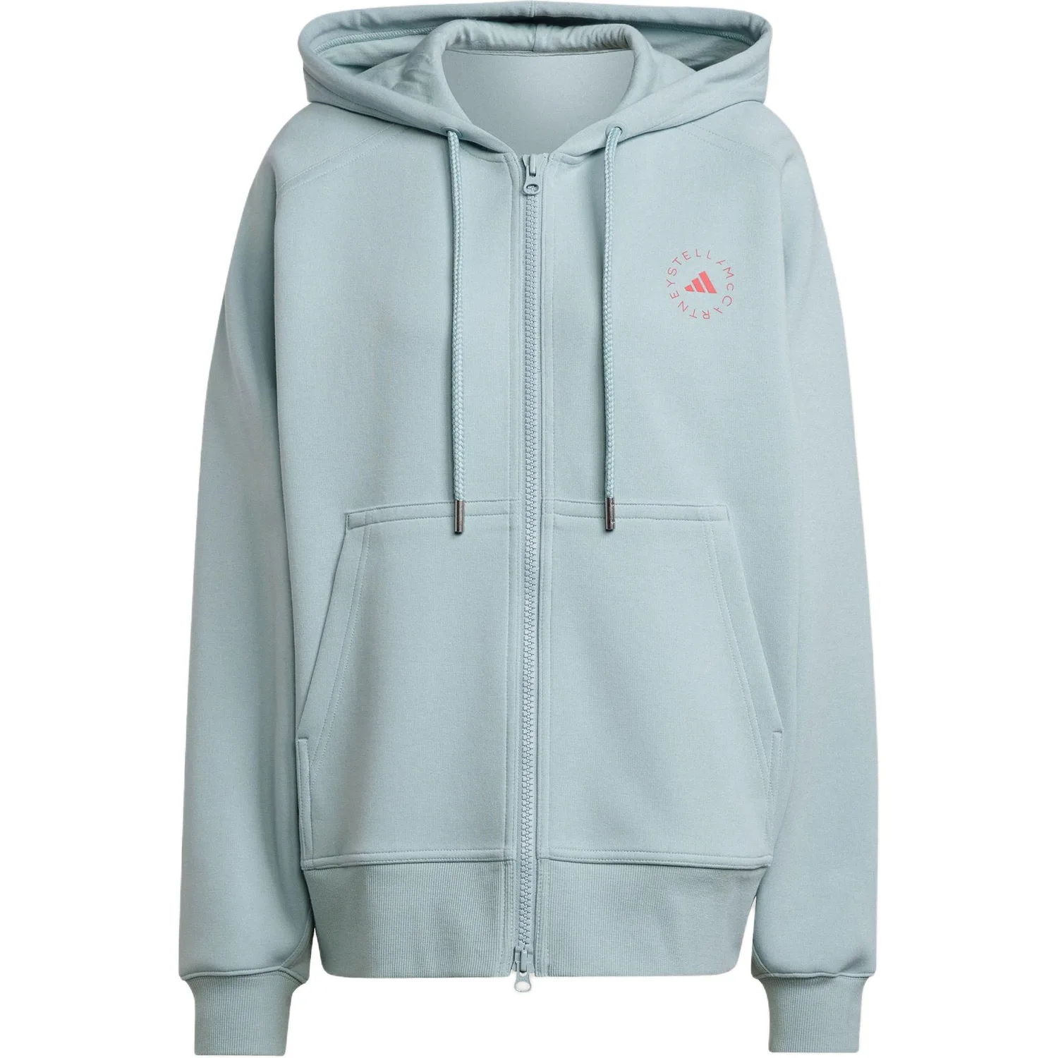 Adidas Stella McCartney худи на молнии, текстурированное зеленое