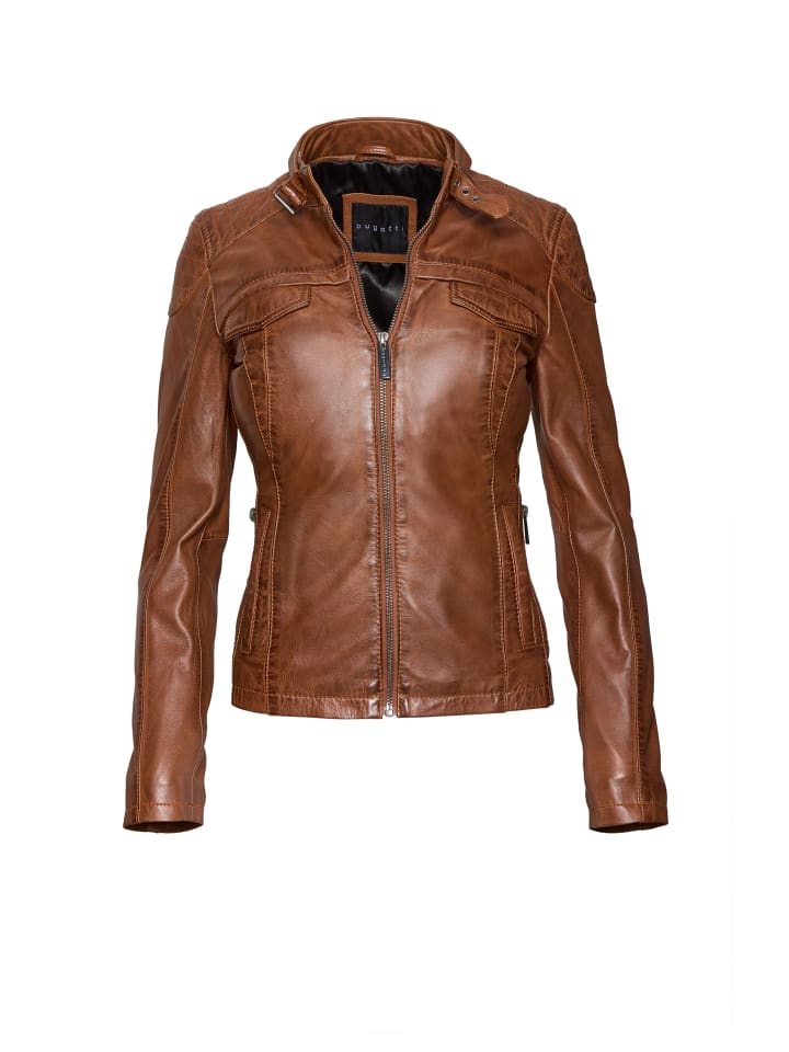 

Bugatti Кожаная куртка коньячного цвета