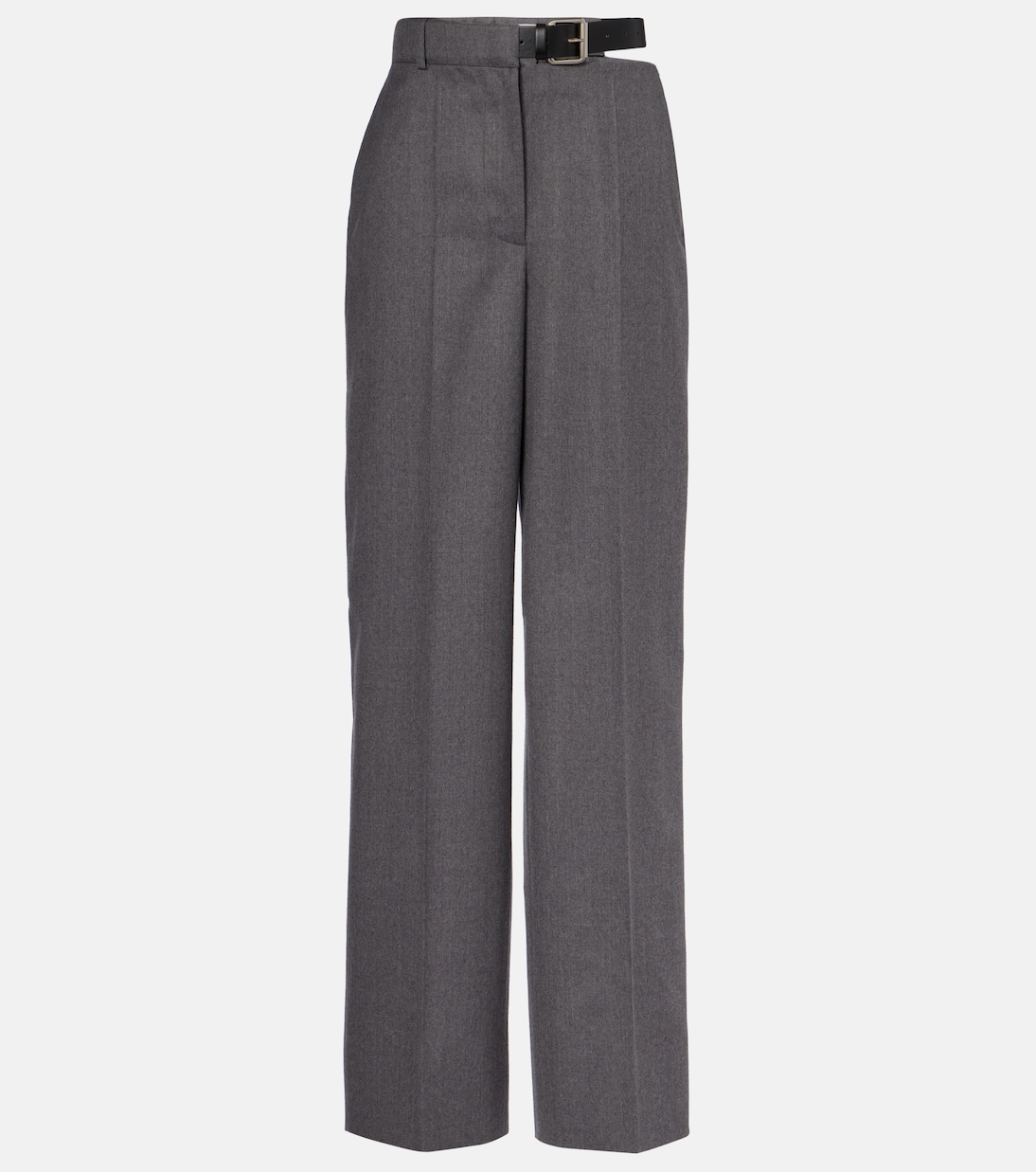 

Шерстяные фланелевые прямые брюки Stella McCartney, Grey Melange