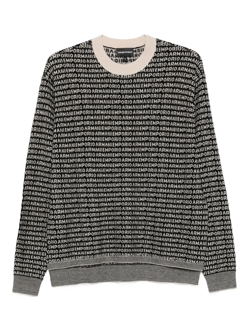 

Шерстяной свитер с логотипом EMPORIO ARMANI, черный