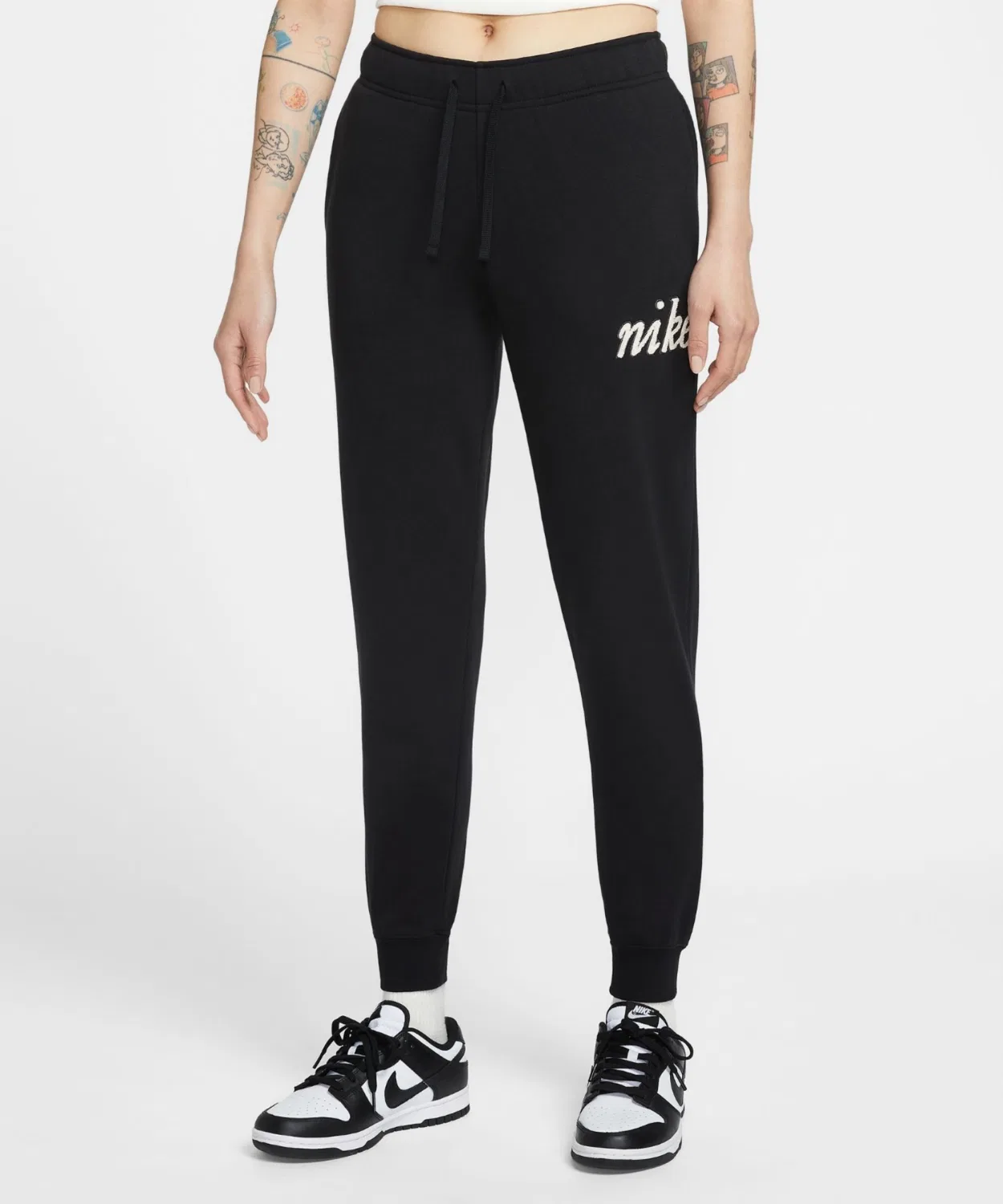 Спортивные штаны Nike Sportswear Club Fleece женские, мид-райз, флис, чёрный