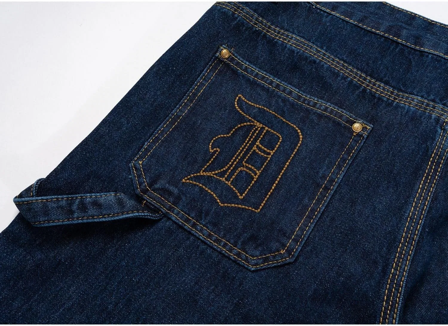 Джинсы Slim Fit с вышивкой, синий — фото 4