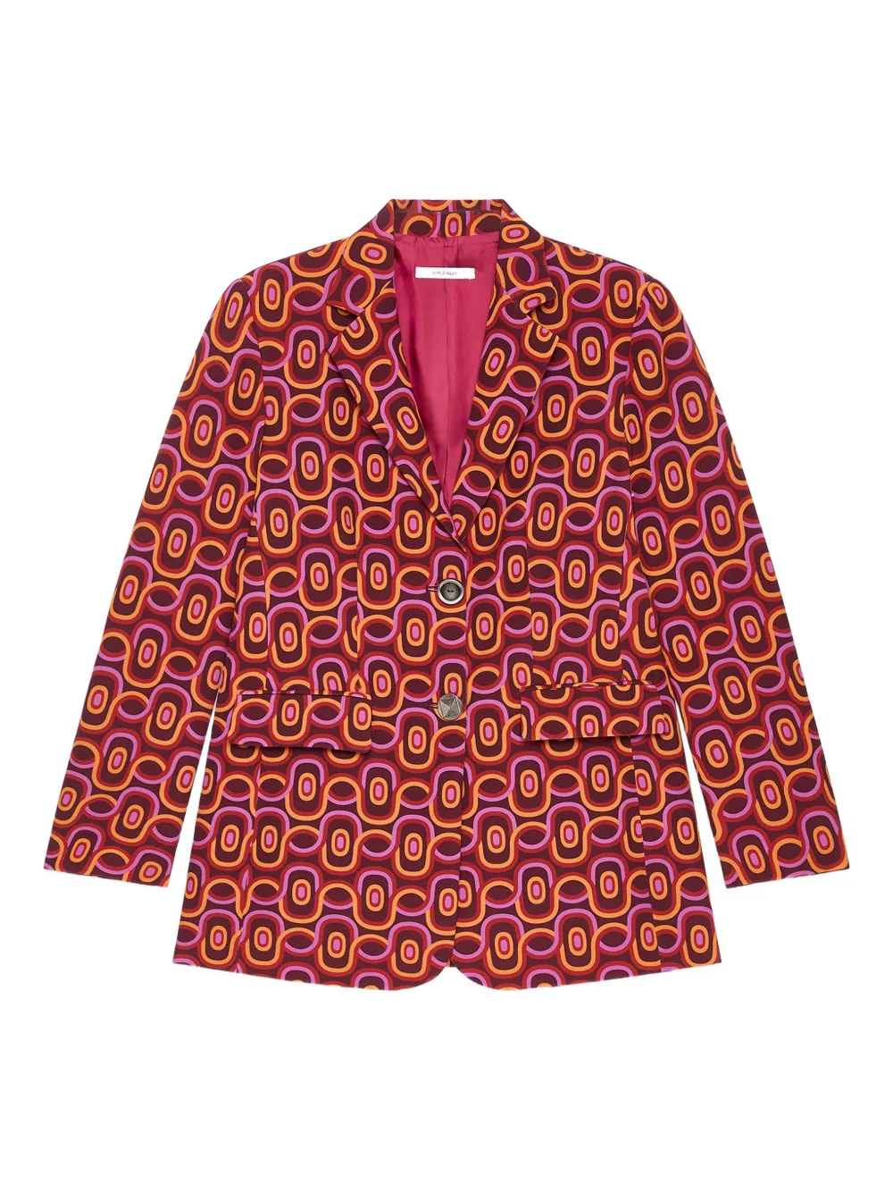 

Однобортный блейзер с геометричным принтом MALIPARMI, красный