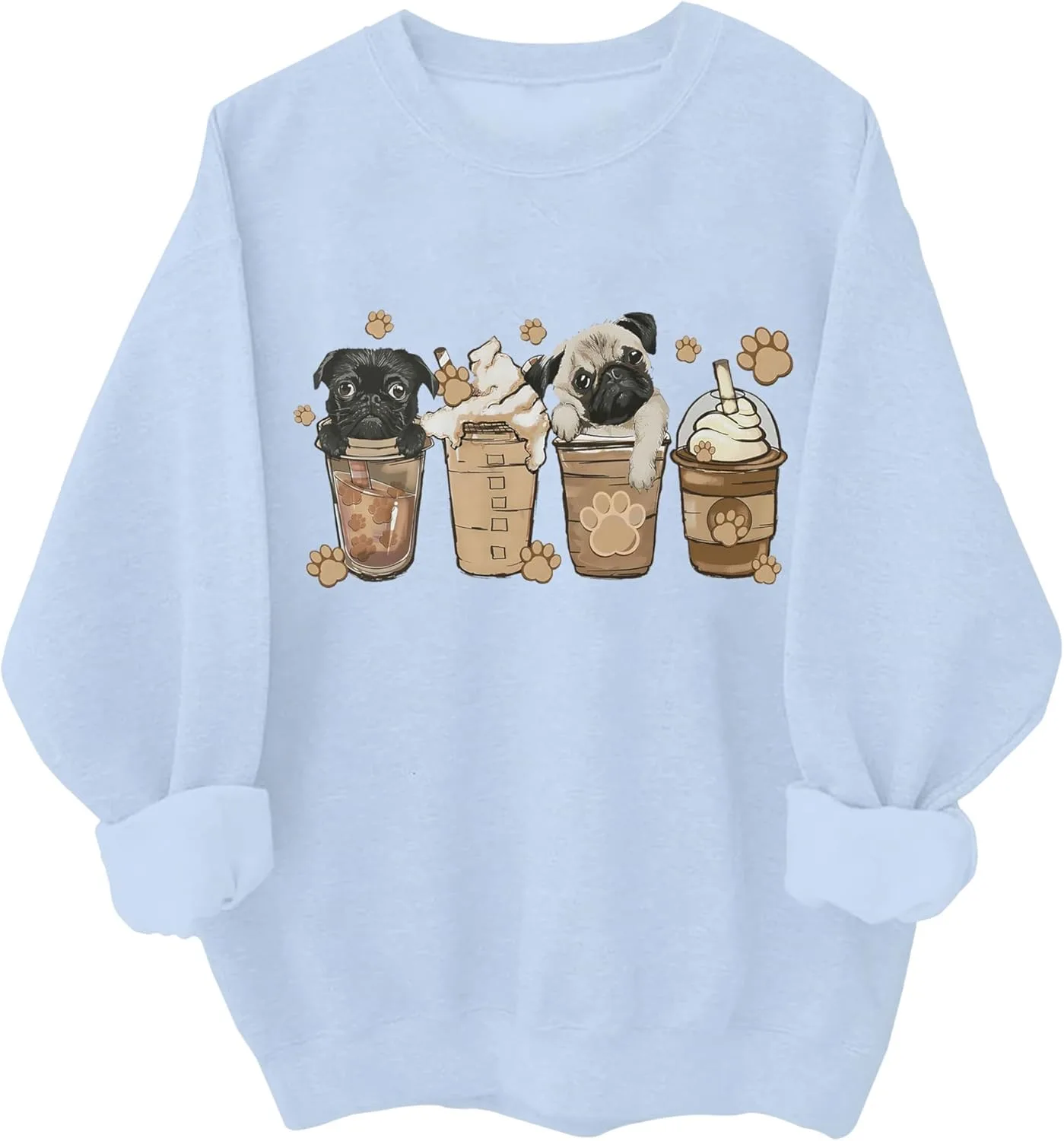 

Толстовка с капюшоном Cute Pug Coffee Relliot