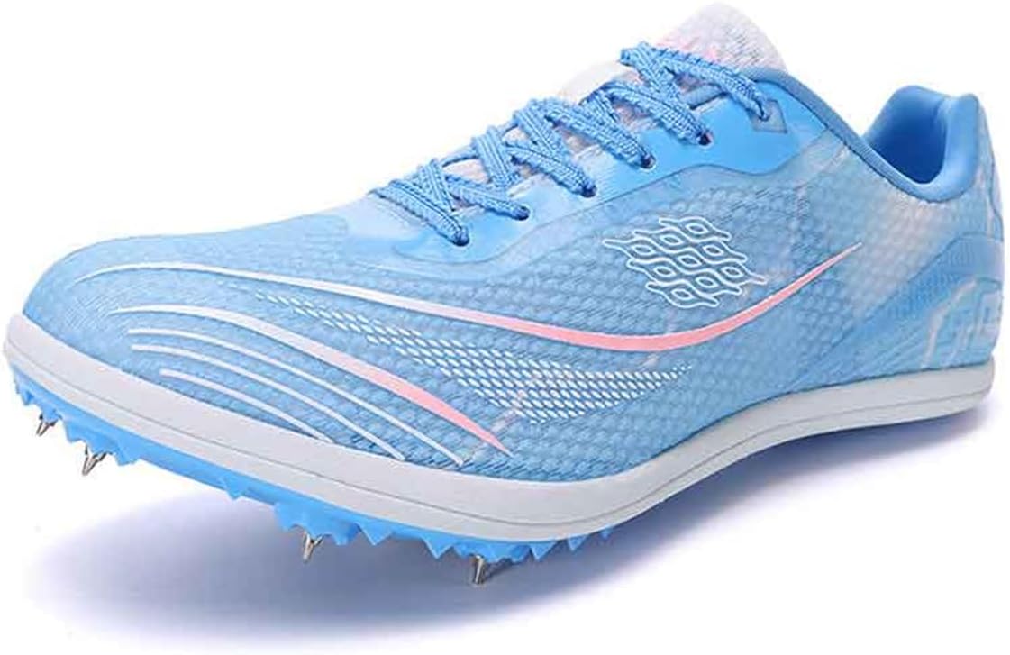 

Беговые шиповки для легкой атлетики, легкие мужские кроссовки для дистанционных и спринтерских забегов, дышащие спортивные кроссовки для прыжков для девушек и женщин Donfaauk, синий