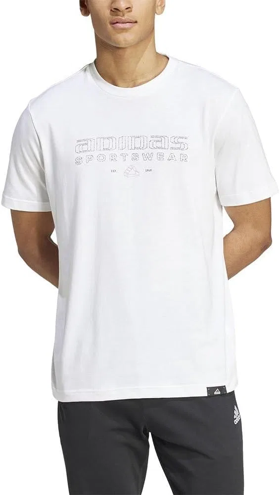 Футболка с коротким рукавом adidas Tech Linear Graphic Tee, белая