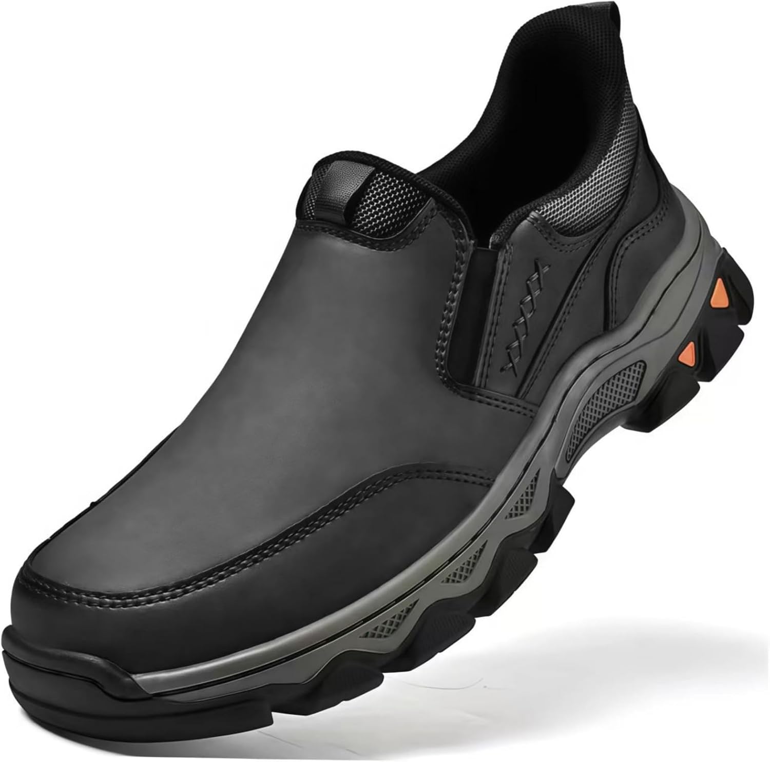 

Мужские слипоны-лоферы Комфортные кожаные повседневные туфли для работы, офиса и прогулок на открытом воздухе Crossbaby, серый