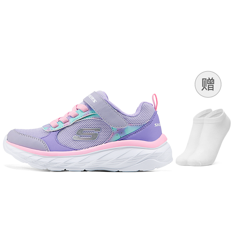 

Skechers Kids Кроссовки для бега с низким верхом, устойчивые к скольжению, лавандовые/разноцветные, детские