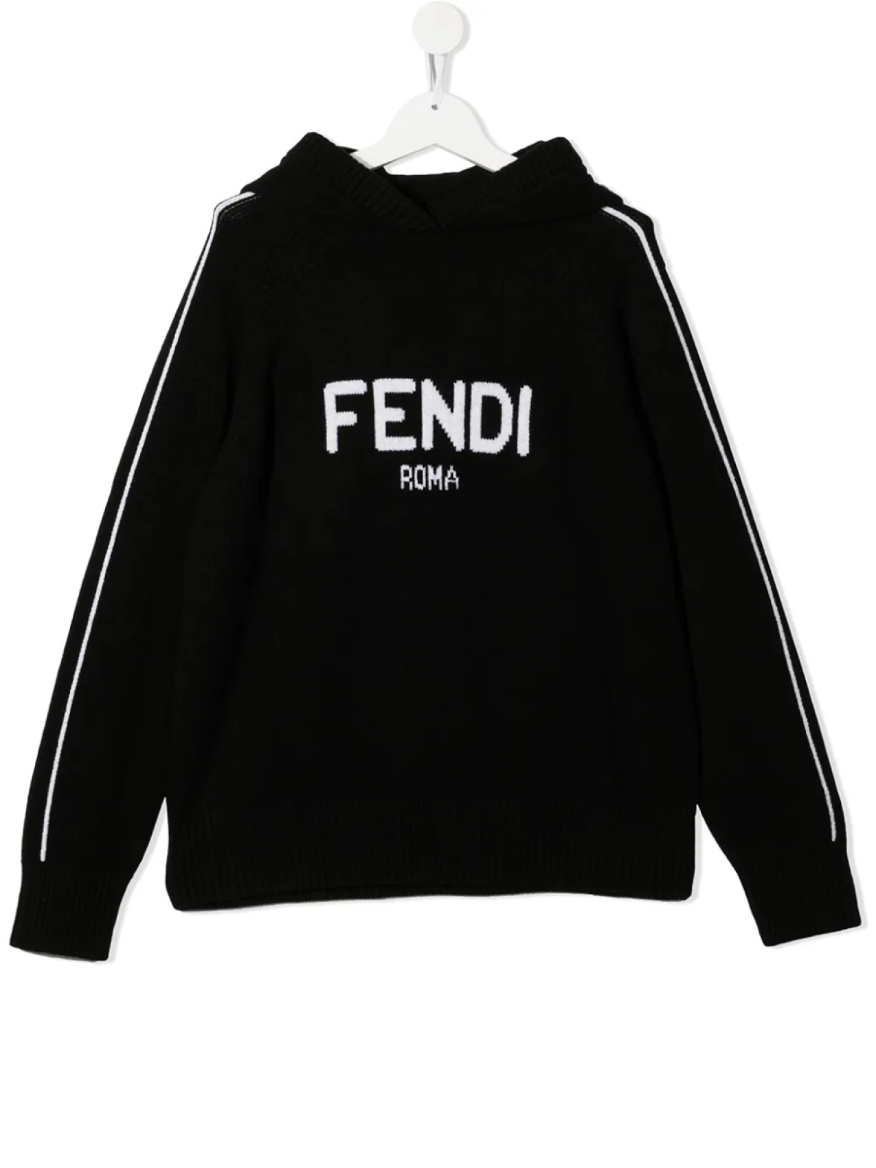 

Кашемировое худи с логотипом Fendi Kids, черный