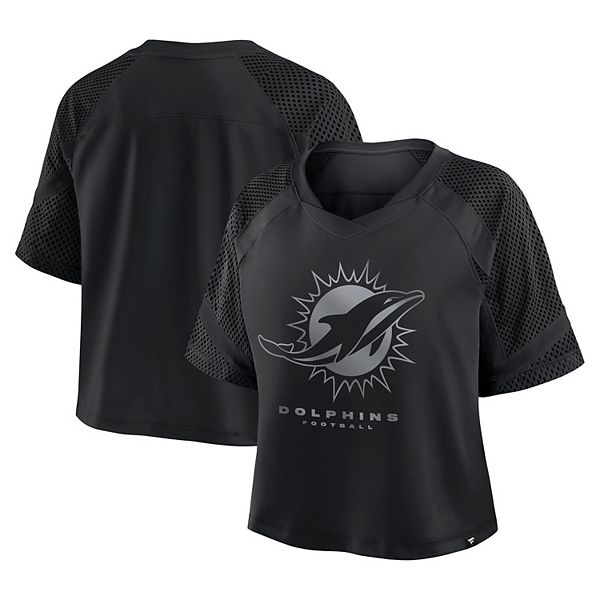 

Женская футболка Miami Dolphins oversized raglan v-neck blackout Fanatics, Черный, Женская футболка Miami Dolphins oversized raglan v-neck blackout Fanatics
