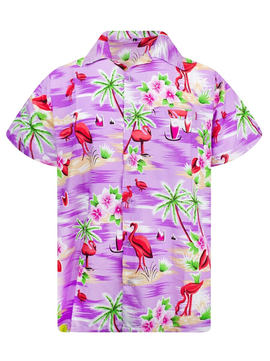 

Рубашка King Kameha Flamingos, фиолетовый