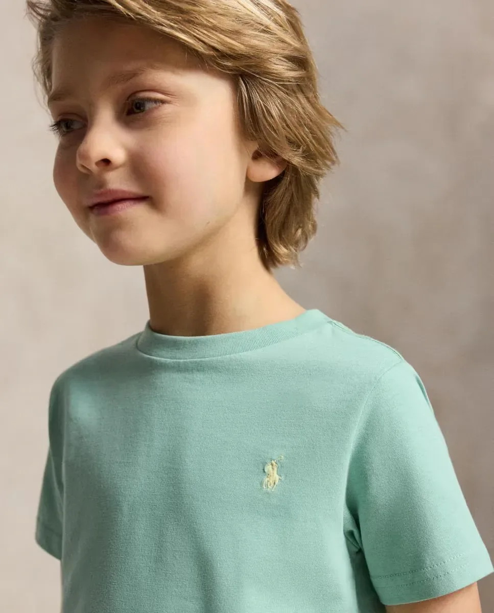 Детская футболка из трикотажного хлопка Polo Ralph Lauren, бирюзовый — фото 3
