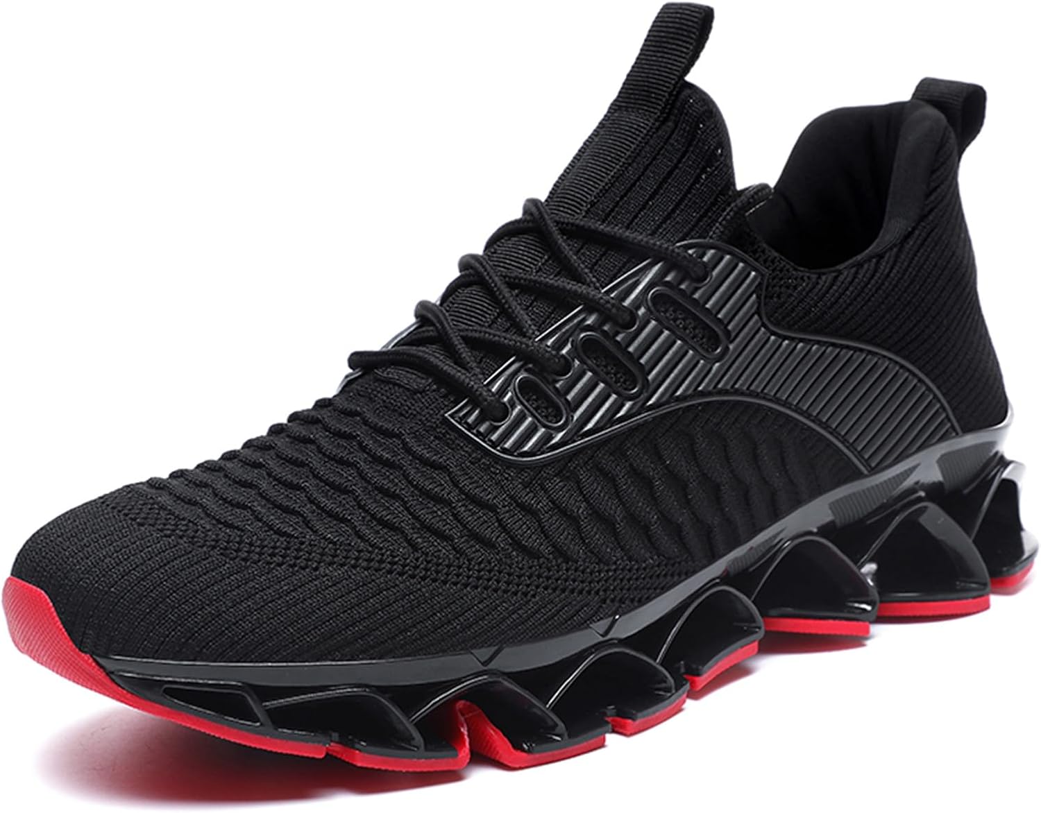 

Мужские летние кроссовки с амортизацией, модные, дышащие сетчатые прогулочные кроссовки Generic, черный/красный