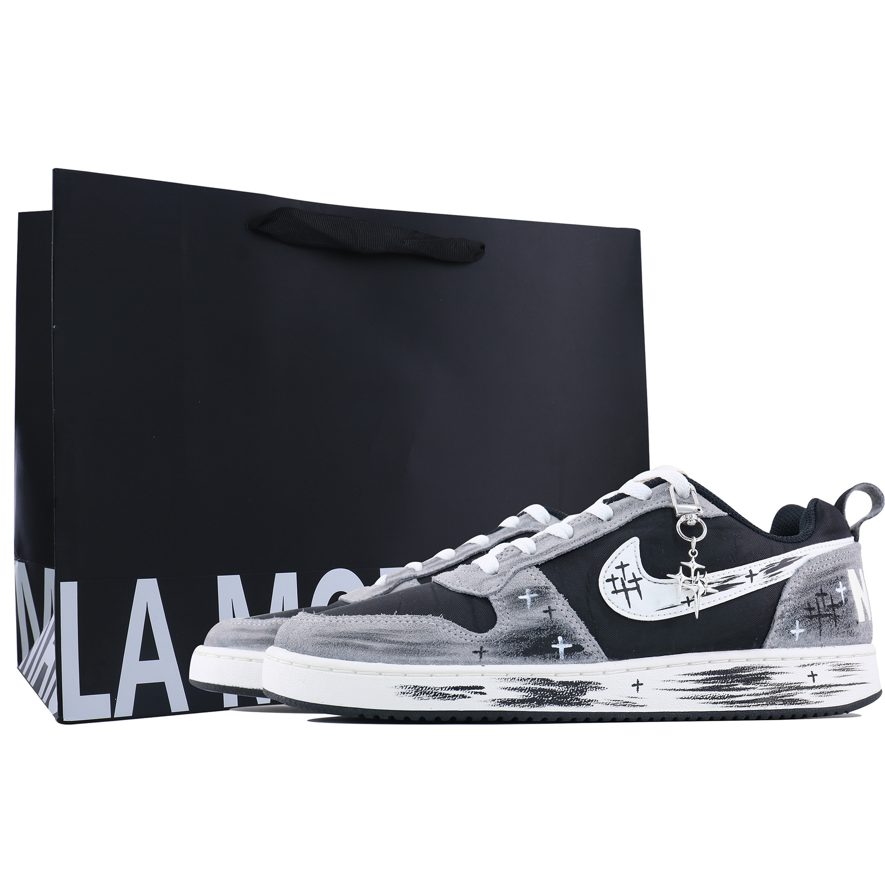 

Nike Court Borough Low Prem Leather Slip Resistant Abrasion Resistant низкие скейтборд-кроссовки для мужчин Dark Gray