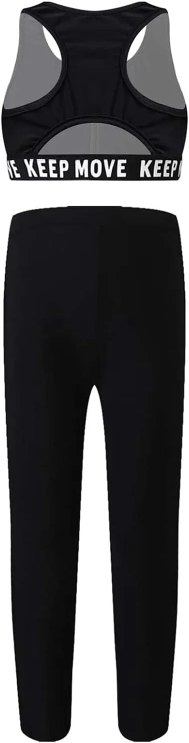 Детский спортивный костюм, топ и леггинсы, Moggemol, 2 предмета, Zipper-black — фото 2