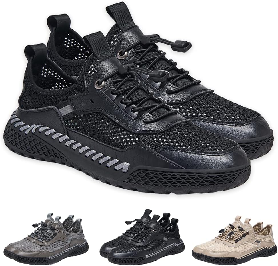 

Мужские повседневные сандалии для спорта и активного отдыха на улице, с эластичной сетчатой верхней частью, дышащие и легкие, для ходьбы Generic, черный