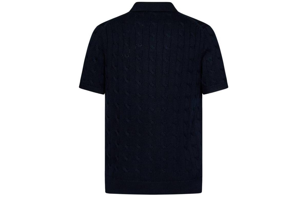 Поло Пони Кабельная вязка Поло Футболка Polo Ralph Lauren, Морской Синий — фото 3