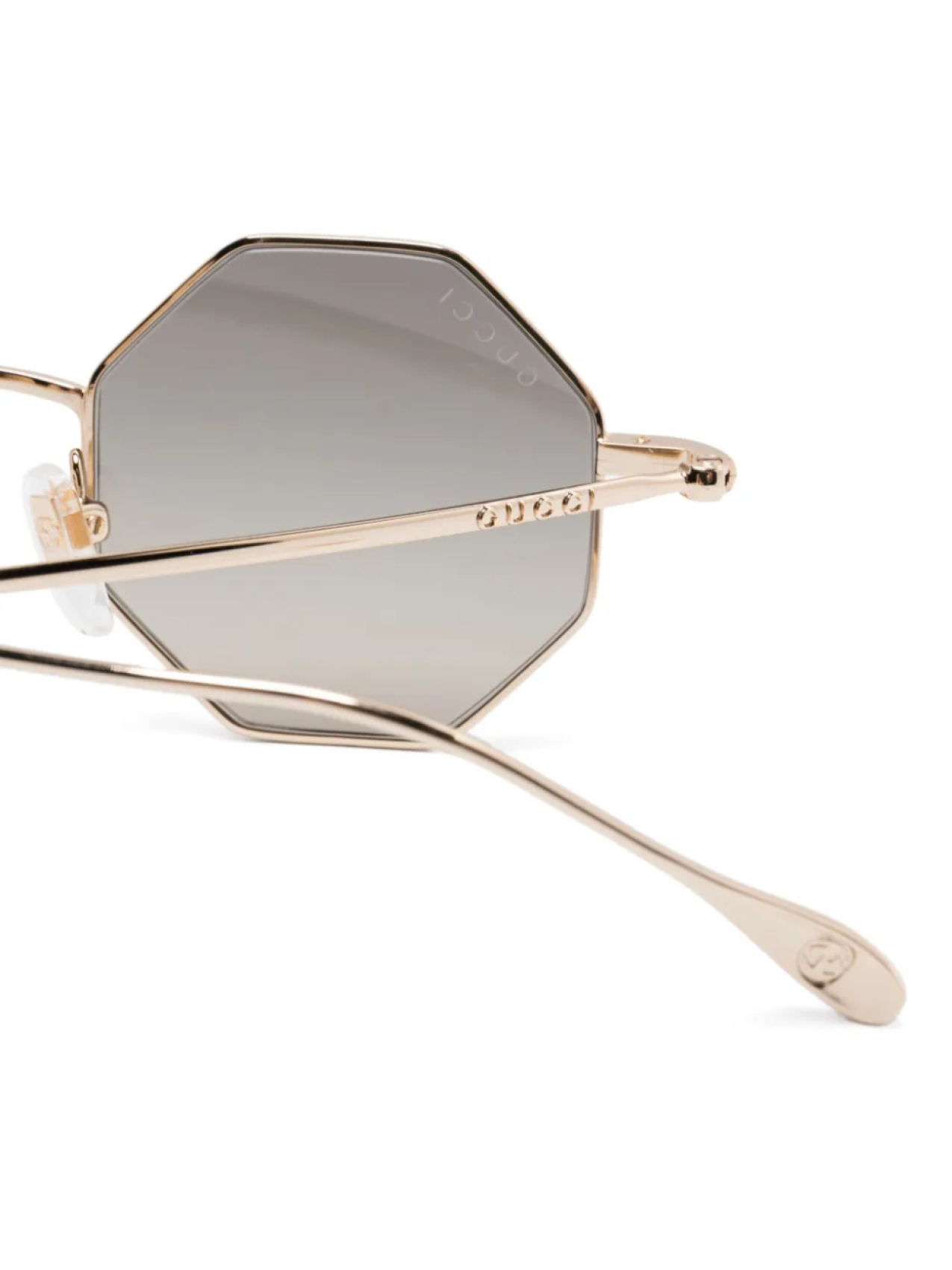 Солнцезащитные очки в геометрической оправе Gucci Eyewear, золотой — фото 3