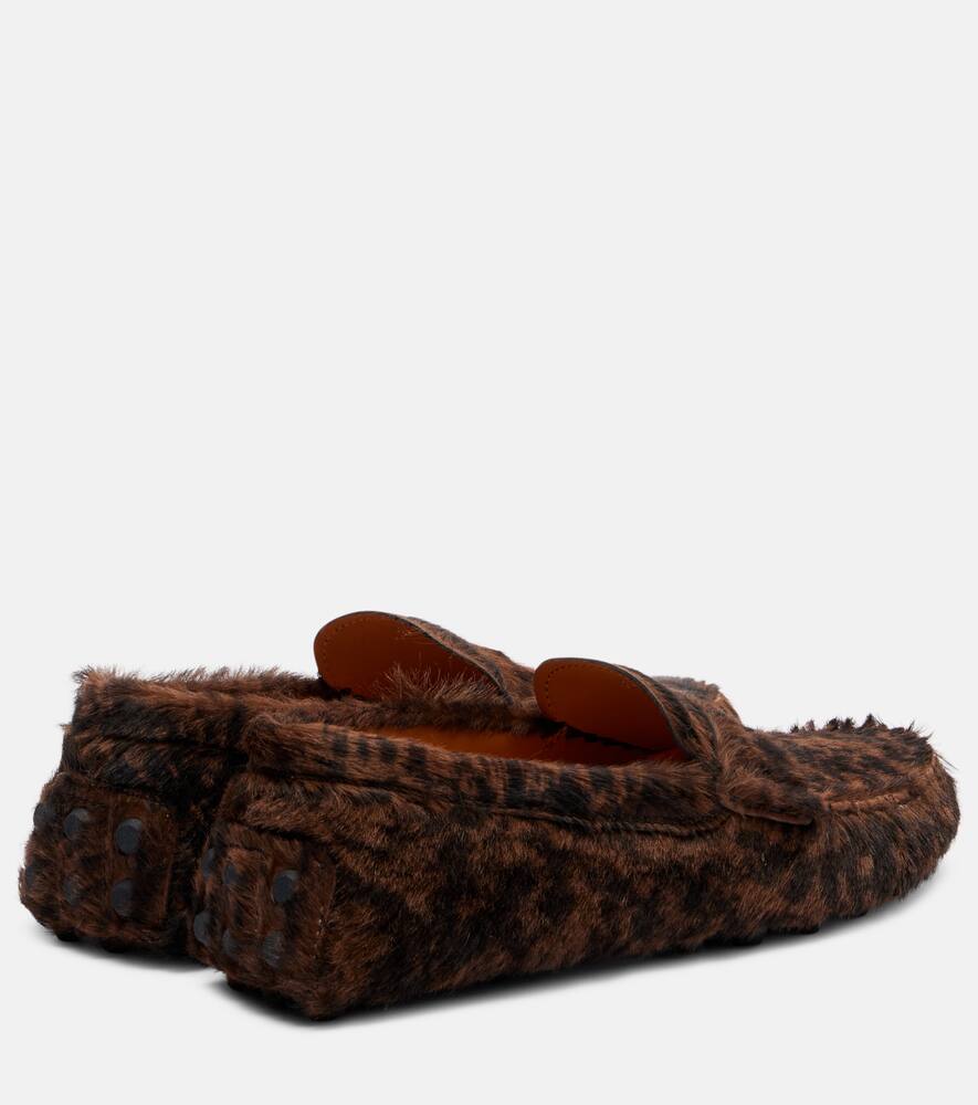 Гофрированные водительские туфли из телячьей кожи Tod's, Nero+Sepia — фото 2