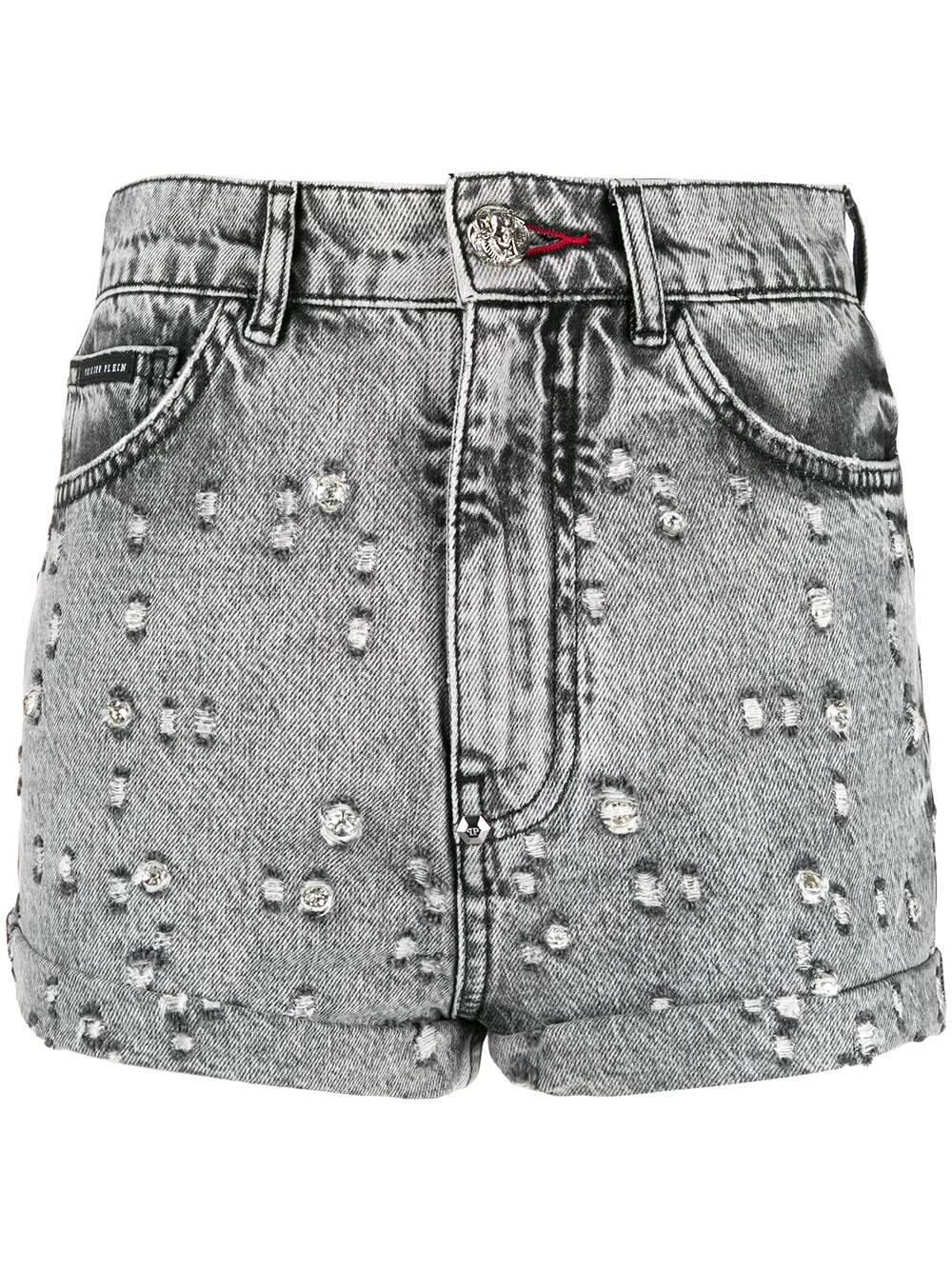 

Джинсовые шорты с заклепками Philipp Plein, черный